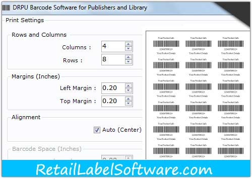 Publisher Barcode Label screenshot