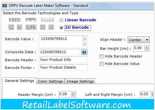 Screenshot of Retail Barcode Label Software