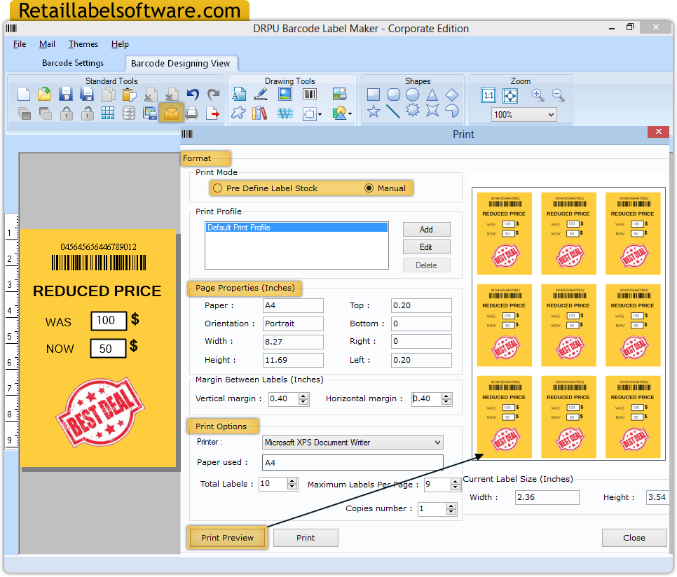 Watch Barcode Label Software Corporate Edition Screenshots