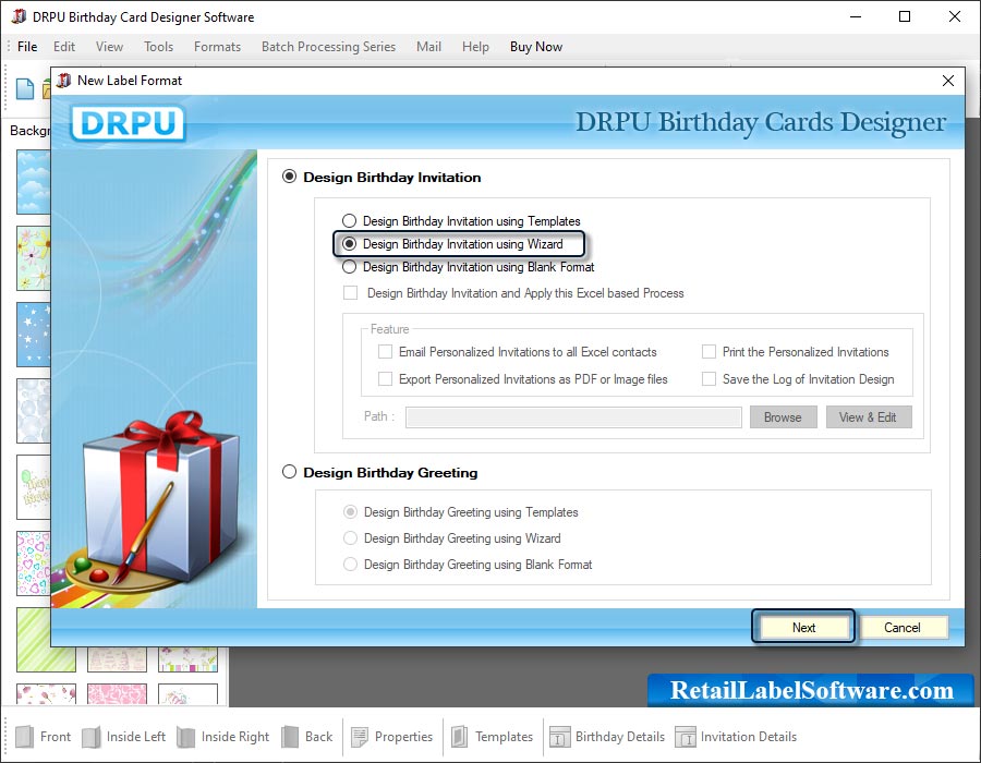 Birthday card maker software