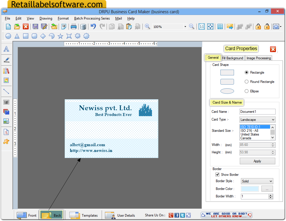 Watch Business card maker software screenshots RetailLabelSoftware