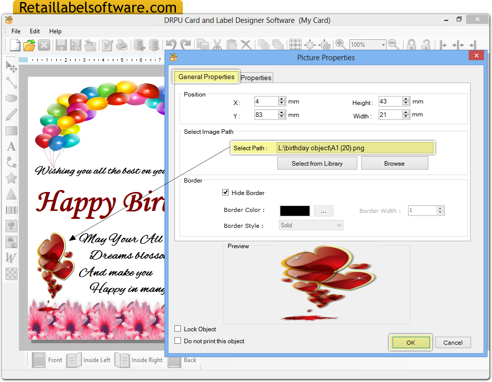 Card and label designing program