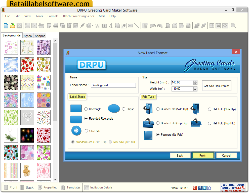 Greeting card maker software screenshots RetailLabelSoftware