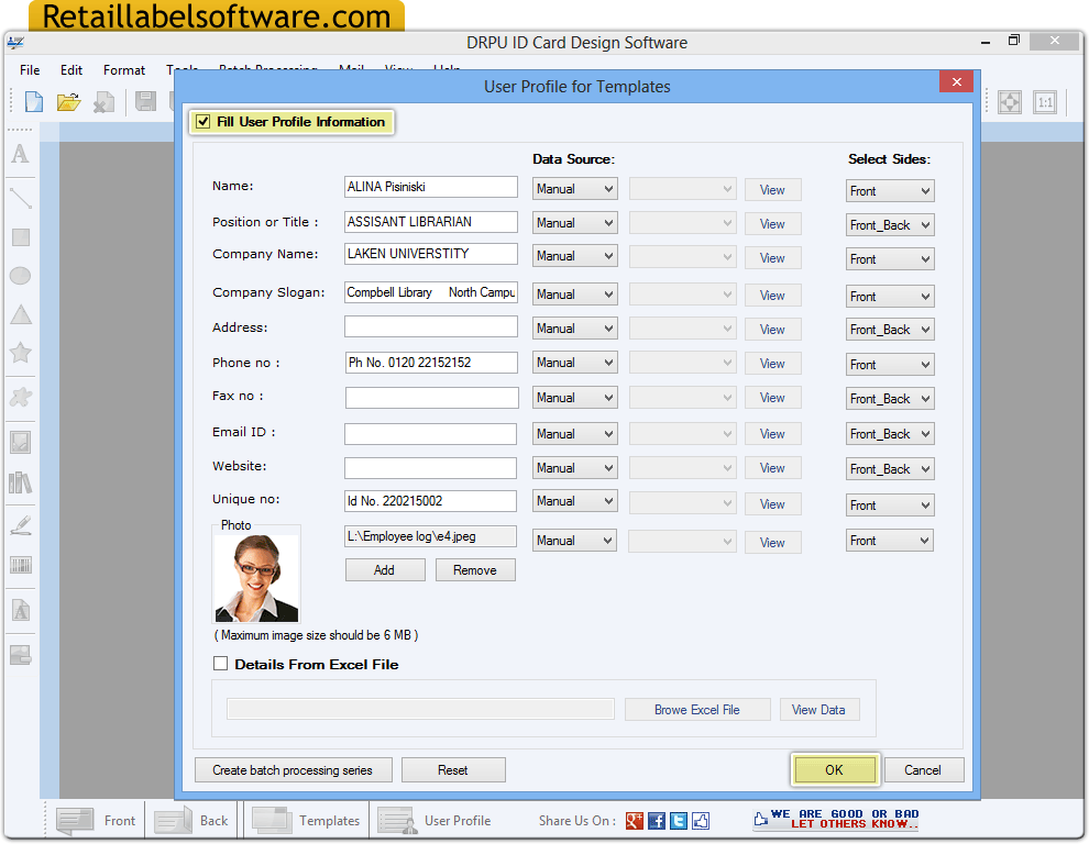 ID card creator program