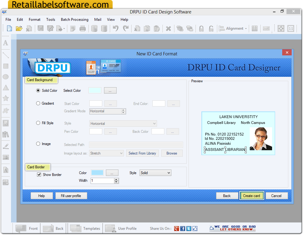 ID card creator program