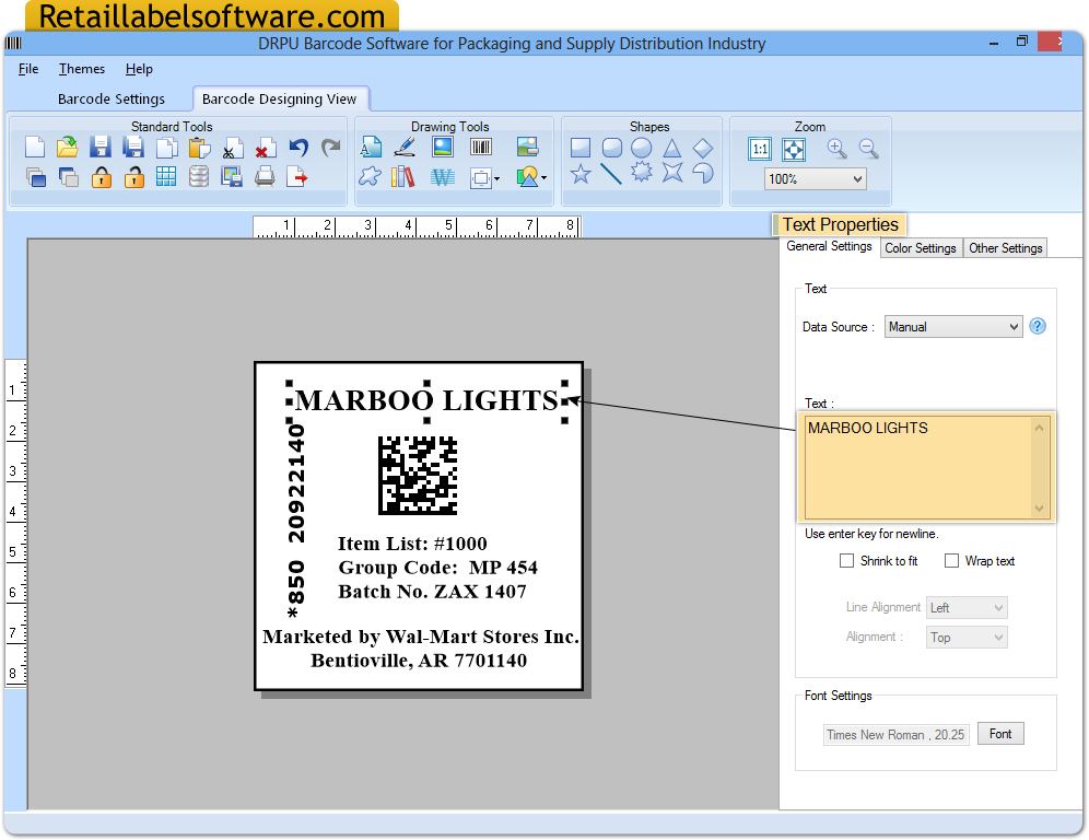 Packaging supply and distribution industry barcode generator software