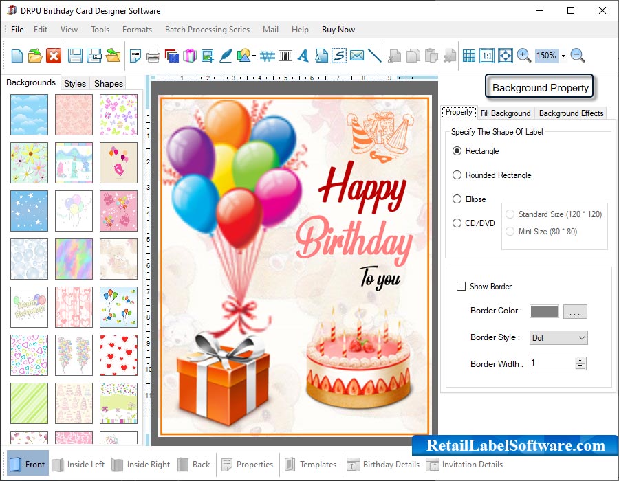 Birthday card designing program