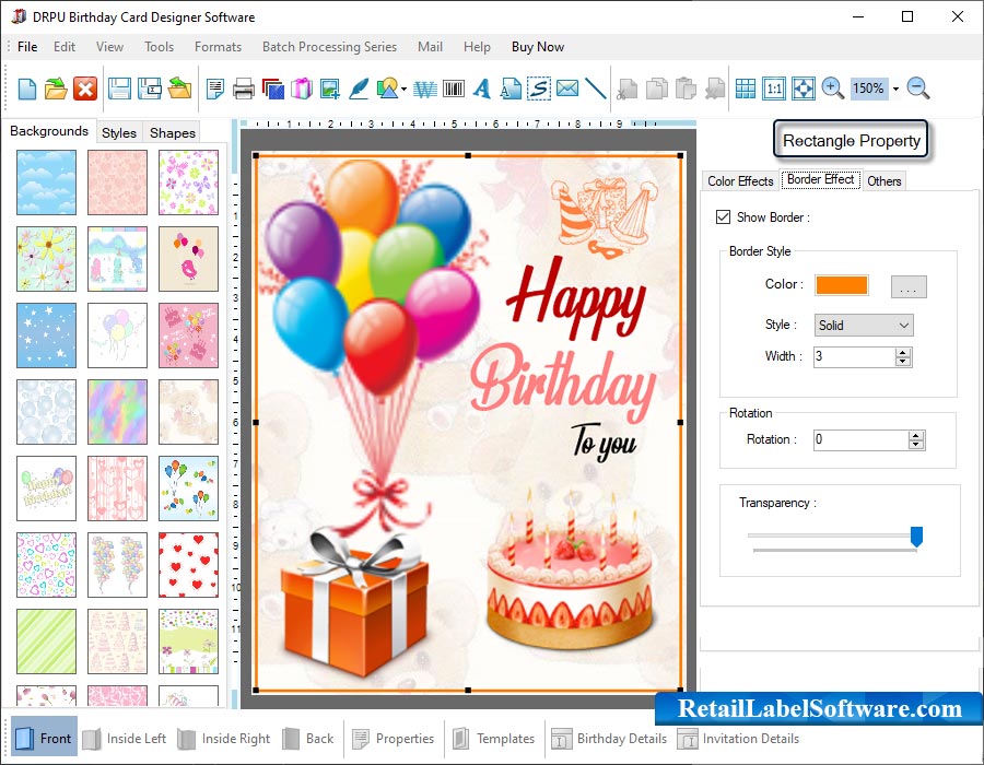 Birthday card designing program