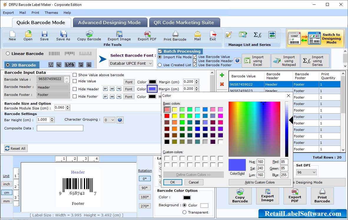 Barcode Label Design Software - Corporate Edition