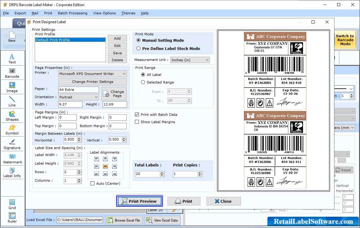 Barcode Label Design Software - Corporate Edition