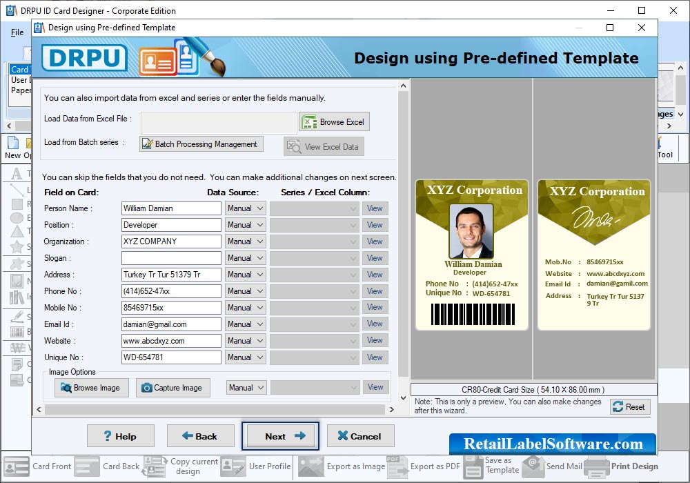 Add user information on ID card