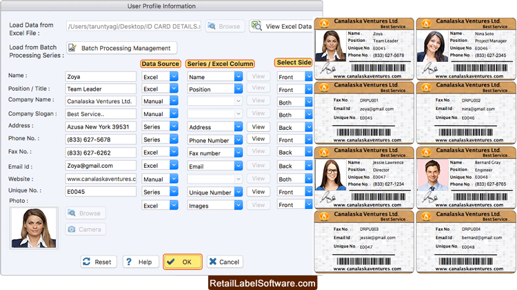 Add user information on ID card