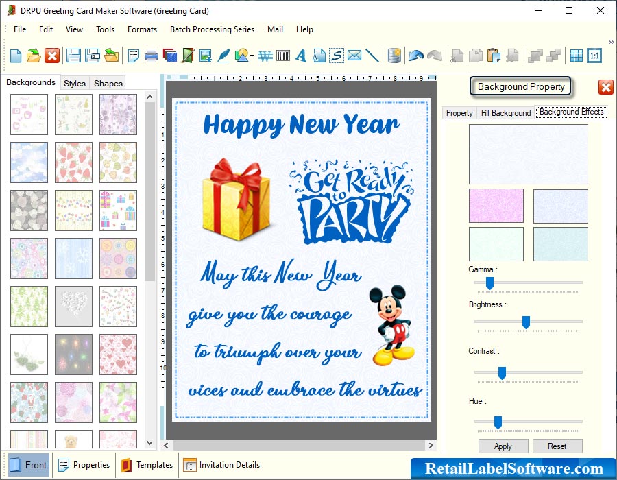 Greeting card creator program