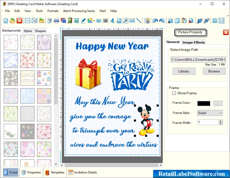 Greeting card creator program