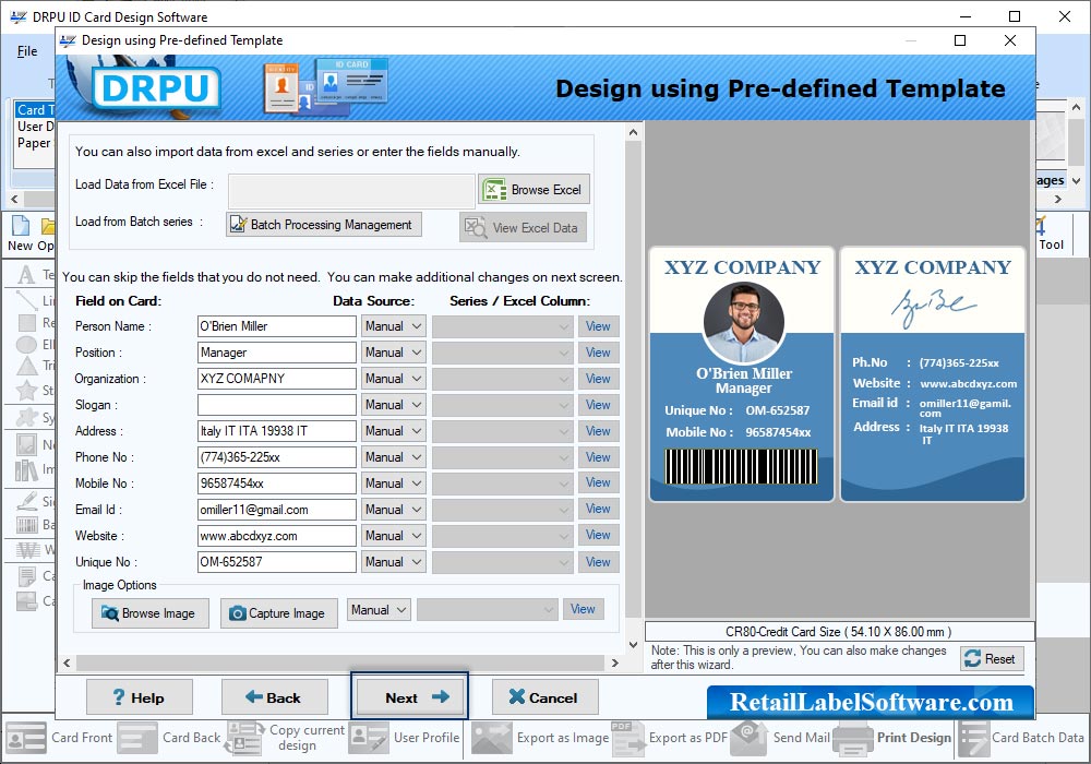 ID card creator program