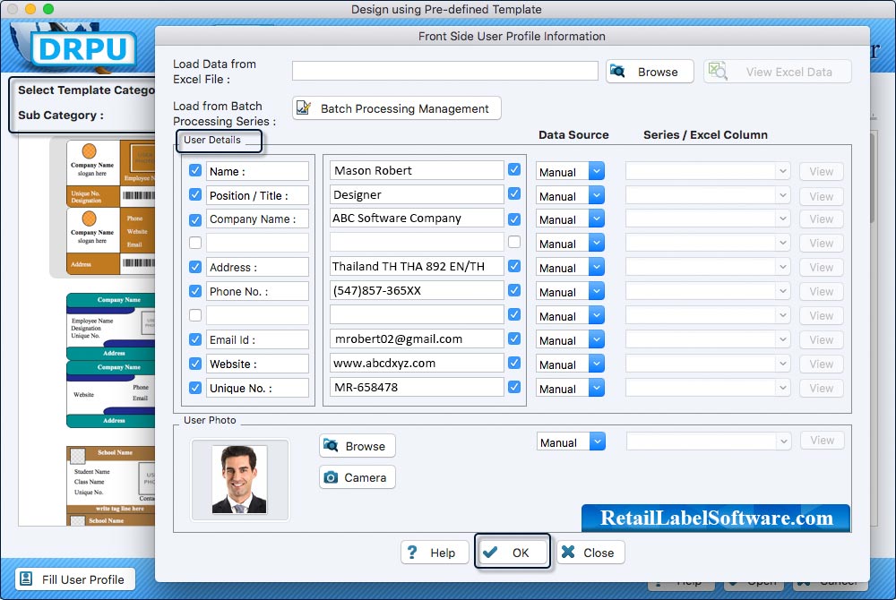 Add user information on ID card