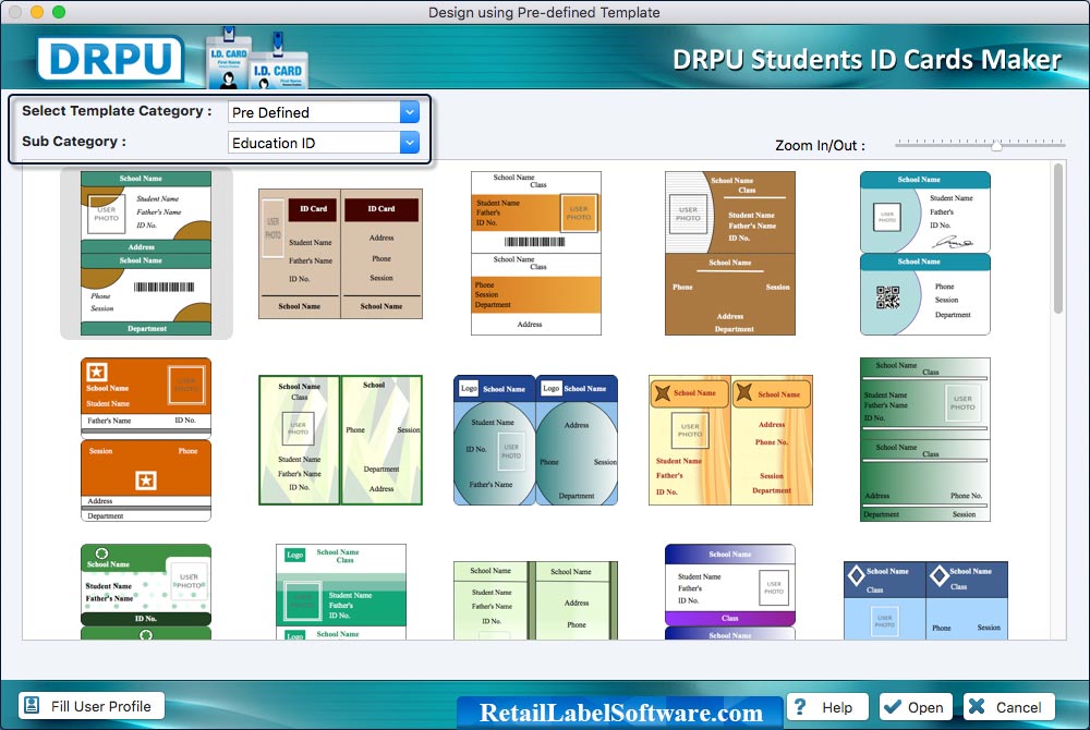 Choose Pre-defined Template