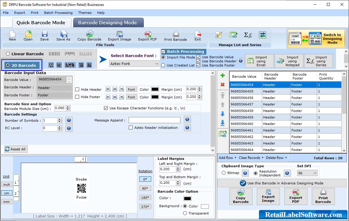 Warehousing Industry Barcode Label Software