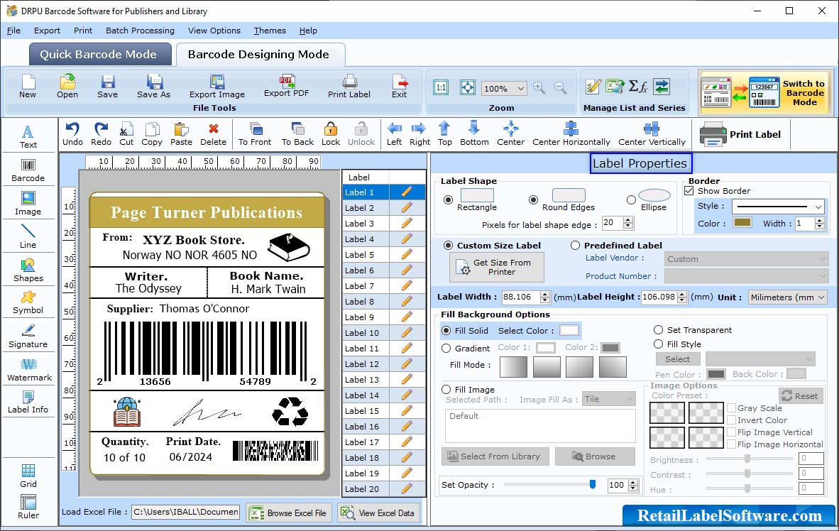 Publishers Barcode Label Software