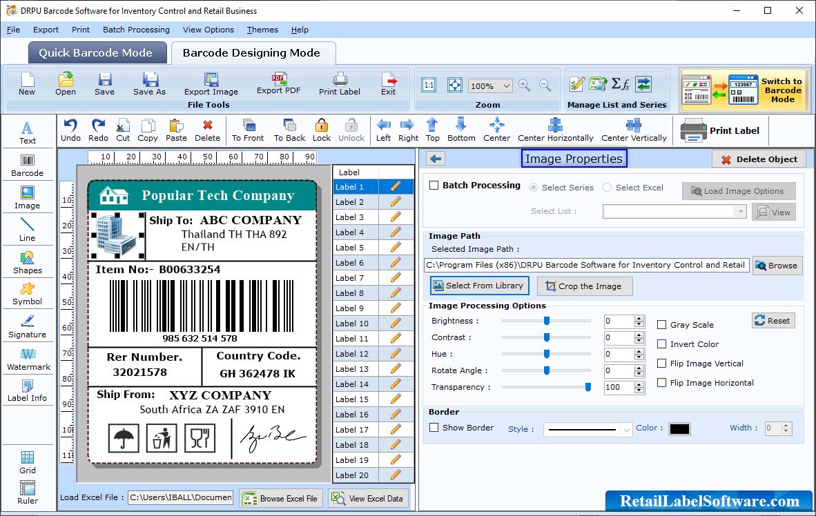 Retail label maker software