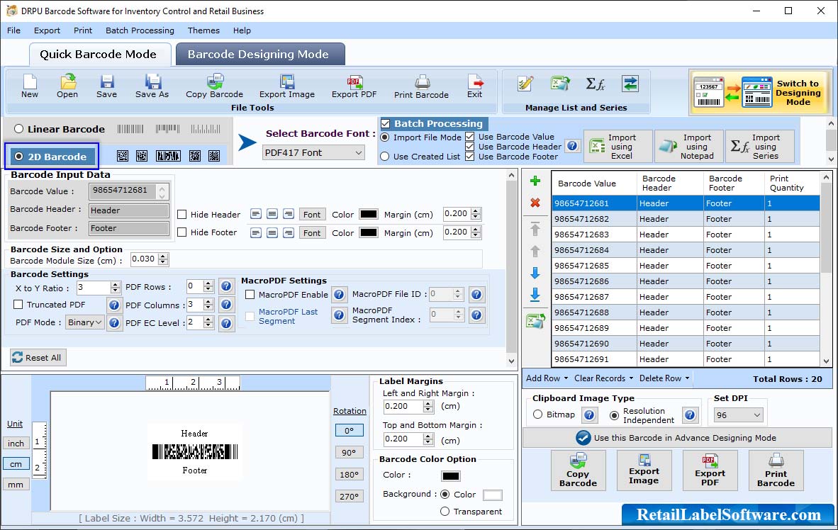 Retail Business Barcode Label Software