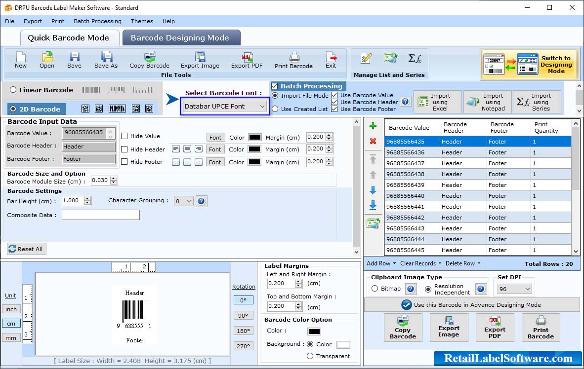 Barcode Label Software - Standard Edition