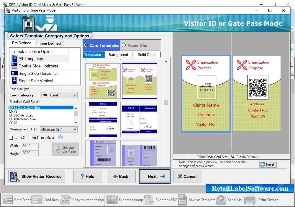 Choose any one pre-defined ID Card Design